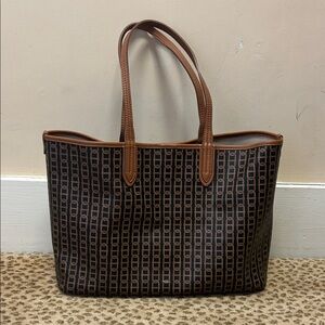 Fossil Black and Brown Geometric Tote